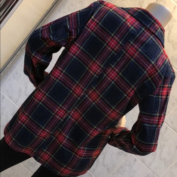Last size S! FLANNEL NAVY RED CHECKERED BLAZER - Picture 5 of 8